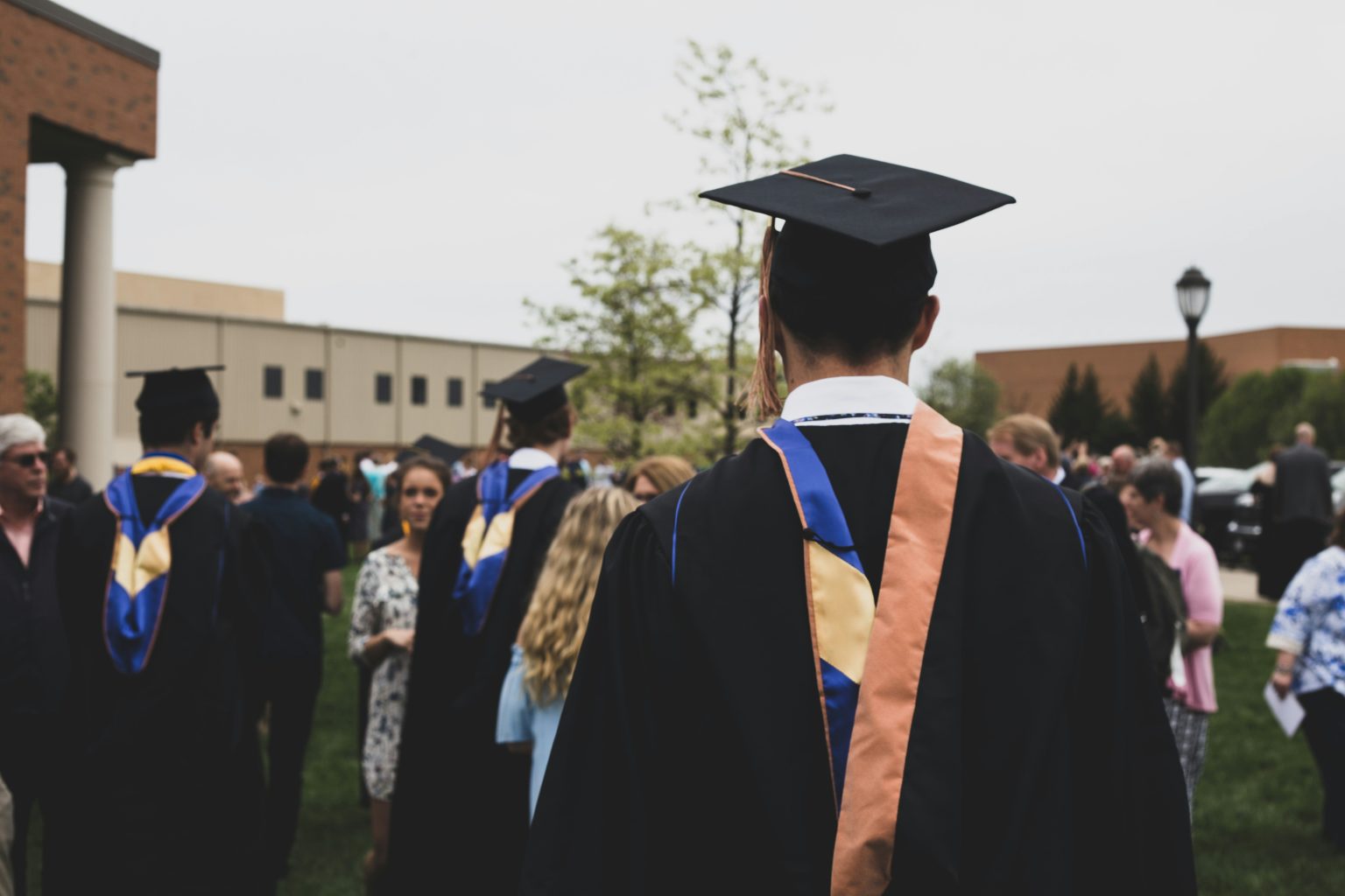 Graduates in caps and gowns